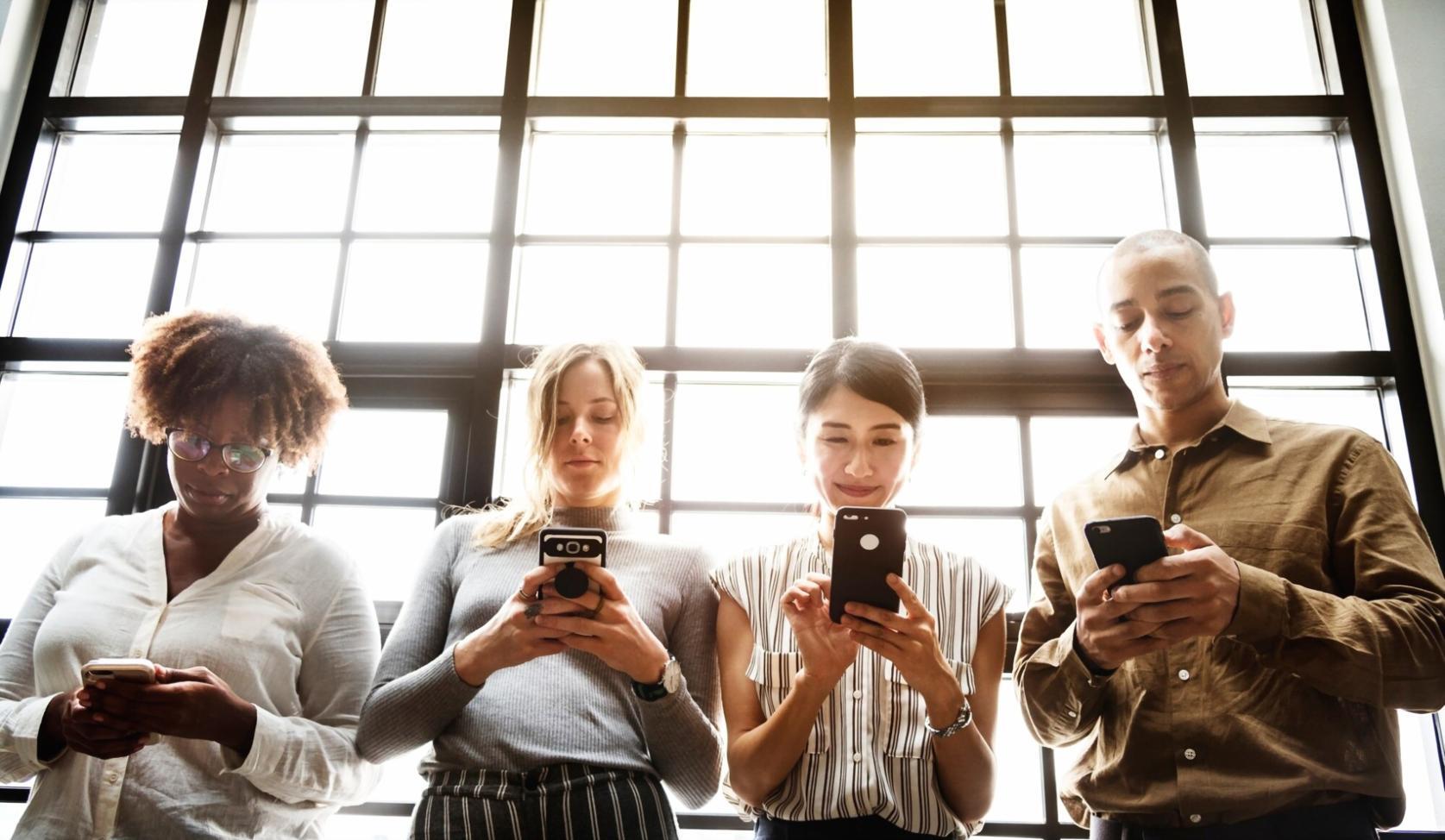 Startup founders reviewing financial projections